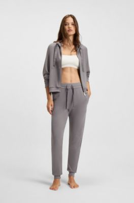 Monogram-detailed tracksuit bottoms with modal and silk, Grey