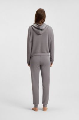 Monogram-detailed tracksuit bottoms with modal and silk, Grey