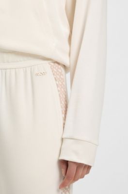 Bas de surv&ecirc;tement en modal et soie avec monogrammes, Naturel