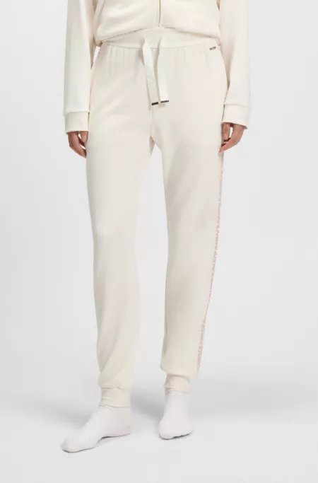 Monogram-detailed tracksuit bottoms with modal and silk