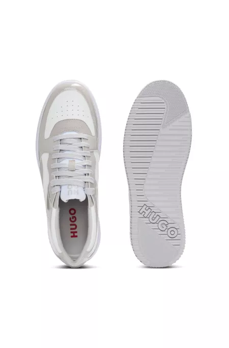 Trainers with patent faux leather