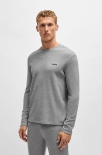 Camiseta de pijama en algodón con logo bordado, Gris