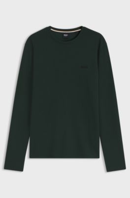 Ottoman pyjama T-shirt with embroidered logo, Dark Green