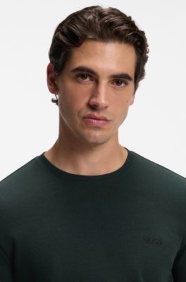 Ottoman pyjama T-shirt with embroidered logo, Dark Green