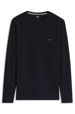 T-shirt de pyjama en coton mélangé à la structure gaufrée