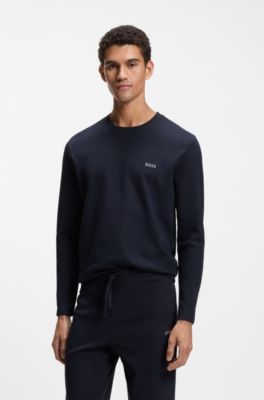 Ottoman pyjama T-shirt with embroidered logo, Dark Blue