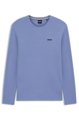 Ottoman pyjama T-shirt with embroidered logo, Blue