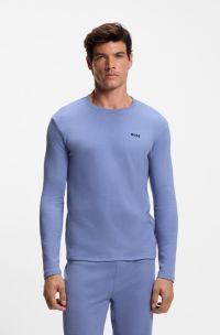 Ottoman pyjama T-shirt with embroidered logo, Blue