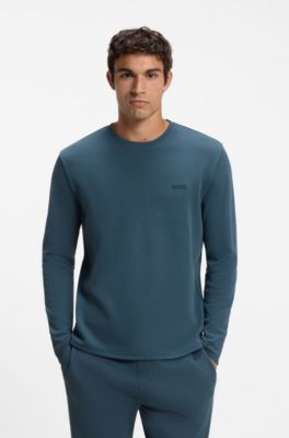 Ottoman pyjama T-shirt with embroidered logo, Blue