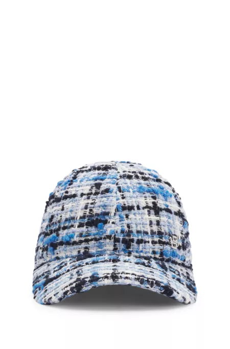 Multicoloured-tweed cap with Double B monogram