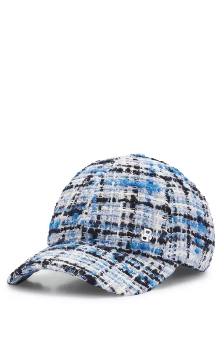 Multicoloured-tweed cap with Double B monogram