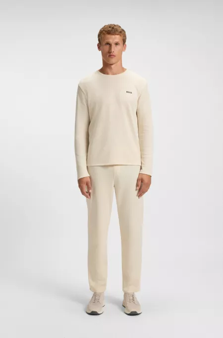 Cotton-blend pyjama bottoms with embroidered logo