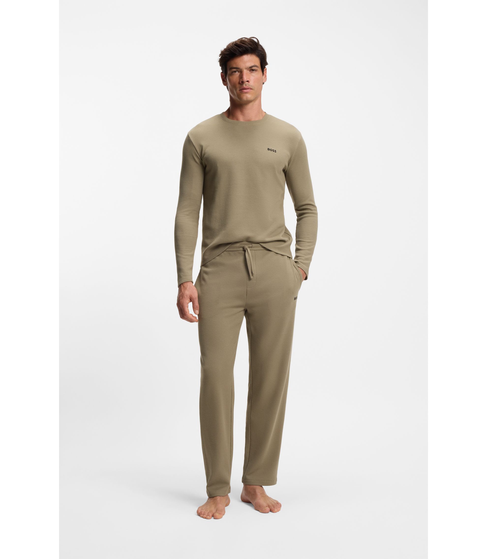 Produktbild von Hugo Boss Pyjama-Hose Aus Stretch-Baumwolle Mit Logo-Print Unique Pants Cuff CW (50515393) Hellblau Ab 43,99 € | Preisvergleich Bei