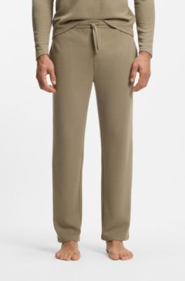 Pyjama-Hose aus Baumwoll-Mix mit gesticktem Logo, Hellbraun