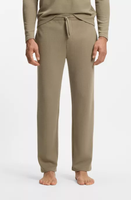 Bas de pyjama en coton mélangé avec logo brodé