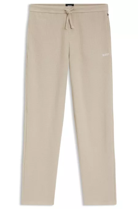 Pyjama-Hose aus Baumwoll-Mix mit gesticktem Logo