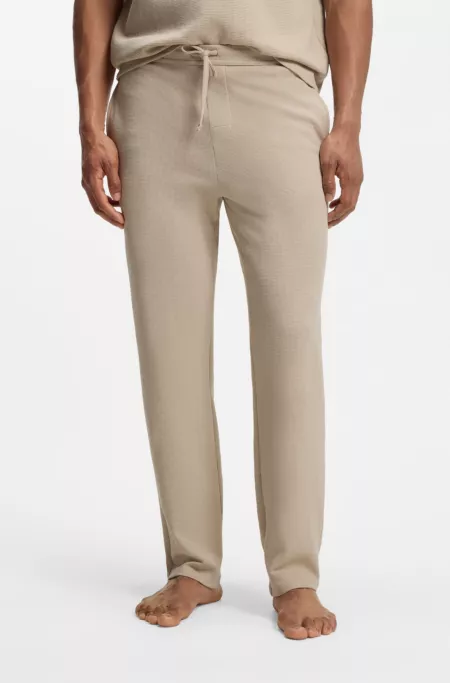 Pyjama-Hose aus Baumwoll-Mix mit gesticktem Logo