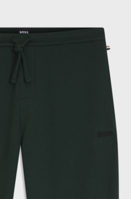 Waffle-knit pyjama bottoms, Dark Green