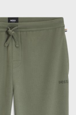 Waffle-knit pyjama bottoms, Green