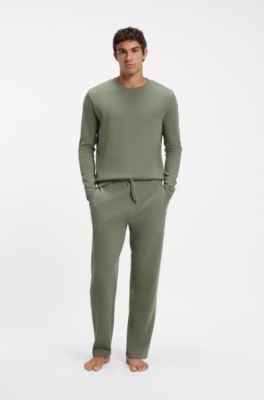 Waffle-knit pyjama bottoms, Green