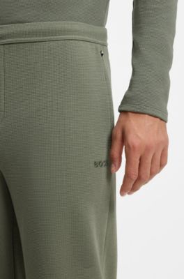 Waffle-knit pyjama bottoms, Green