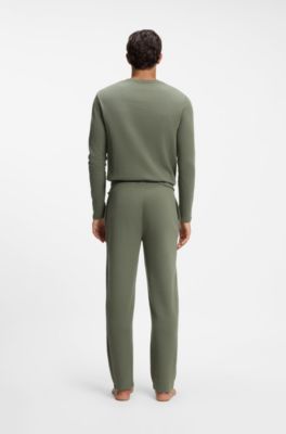 Waffle-knit pyjama bottoms, Green
