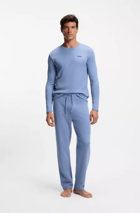 Cotton-blend pyjama bottoms with embroidered logo