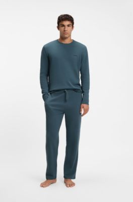 Waffle-knit pyjama bottoms, Blue