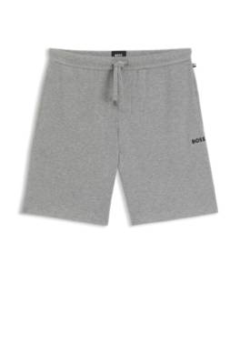 Cotton-blend pyjama shorts with embroidered logo 1