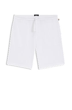 Cotton-blend pyjama shorts with embroidered logo