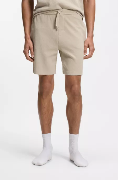 Cotton-blend pyjama shorts with embroidered logo