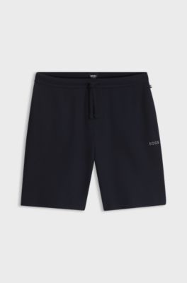 Pyjamashort met wafelstructuur, Donkerblauw