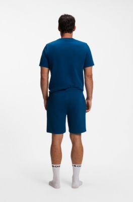 Waffle pyjama shorts, Turquoise