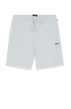 Cotton-blend pyjama shorts with embroidered logo