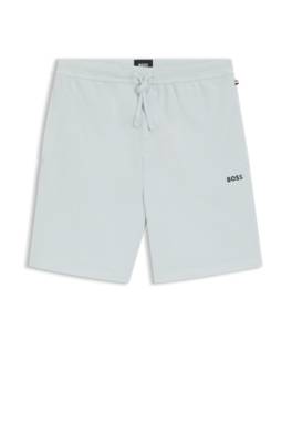 Cotton-blend pyjama shorts with embroidered logo 1