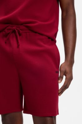 Waffle pyjama shorts, Red