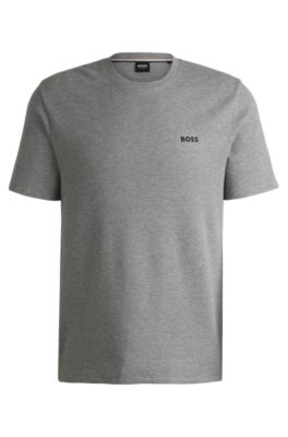 BOSS - Waffle-structured pyjama T-shirt with embroidered