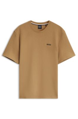 Waffle-knit pyjama top, Beige