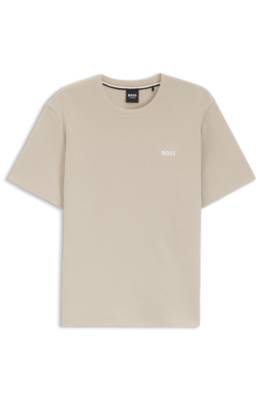Cotton-blend pyjama T-shirt with embroidered logo 1