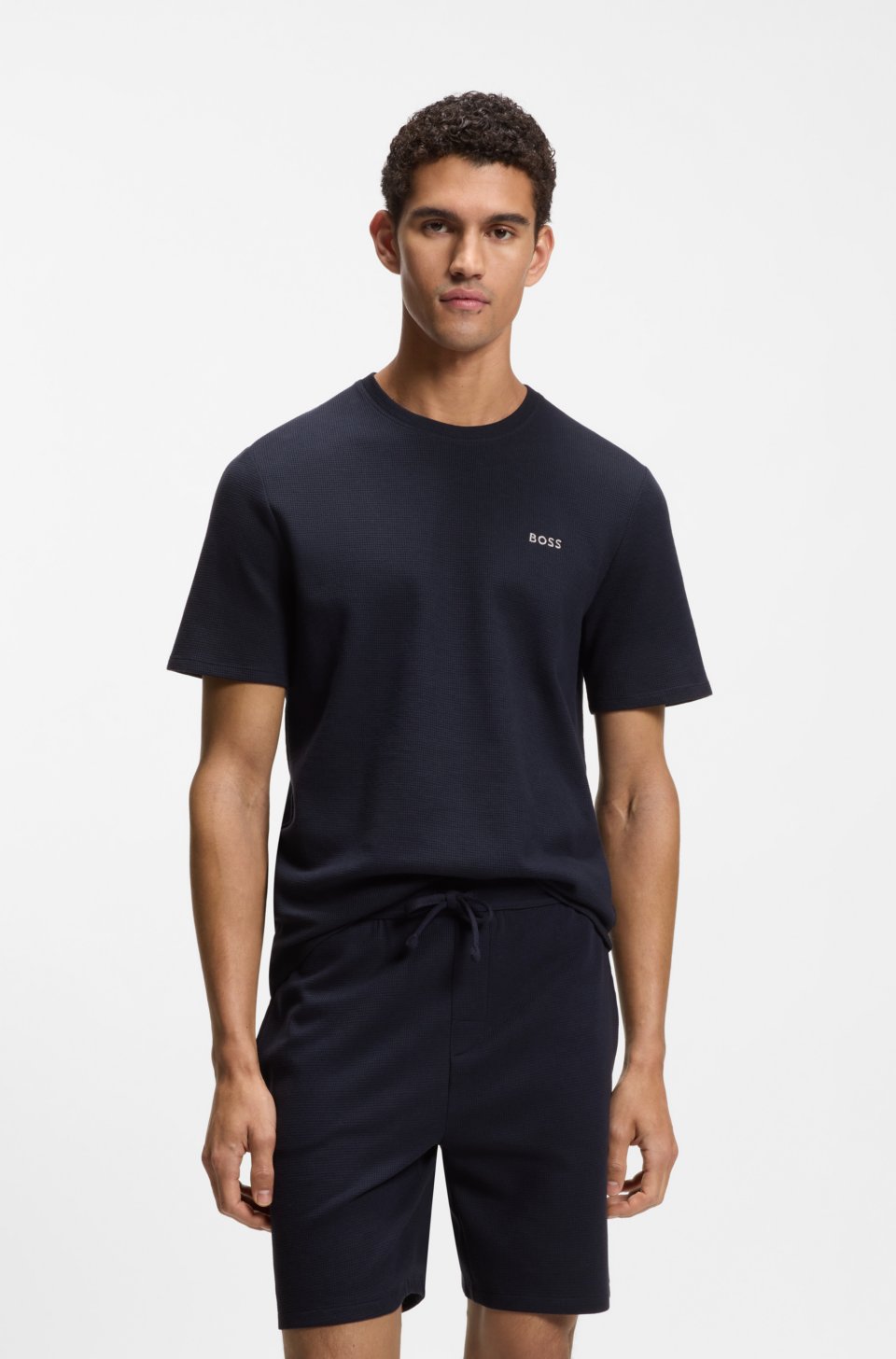 Waffle-knit pyjama top