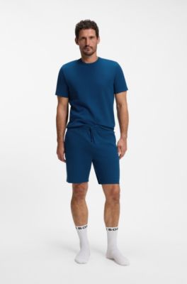 Waffle-knit pyjama top, Blue