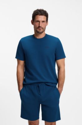 Waffle-knit pyjama top, Blue