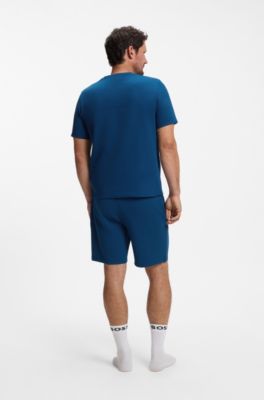 Waffle-knit pyjama top, Blue