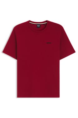 Cotton-blend pyjama T-shirt with embroidered logo