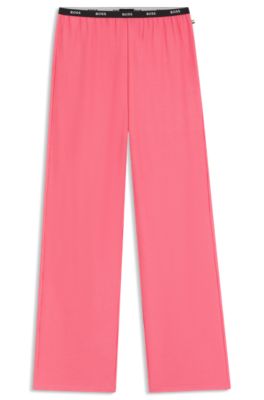 Loungewear bottoms in modal-blend waffle piqu&eacute;, Pink