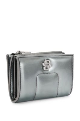 Portefeuille &agrave; monogramme Double&nbsp;B, Argent