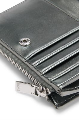 Portefeuille &agrave; monogramme Double&nbsp;B, Argent