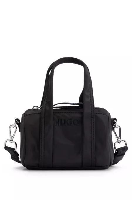 Crossbody bag with embroidered logo and branded zip