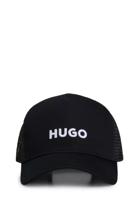 Cotton-twill cap with mesh panels