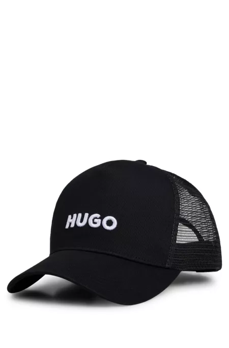Cotton-twill cap with mesh panels